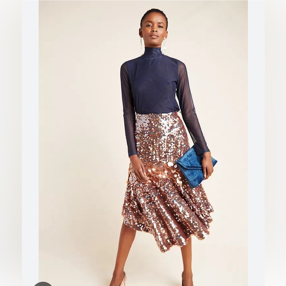 Anthropology Dhruv Kapoor sequin midi skirt
